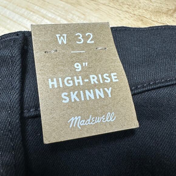 Madewell NWT 9" Mid Rise Skinny Jeans in Lunar Wash Black Size 32 Magic Pockets - Picture 4 of 12